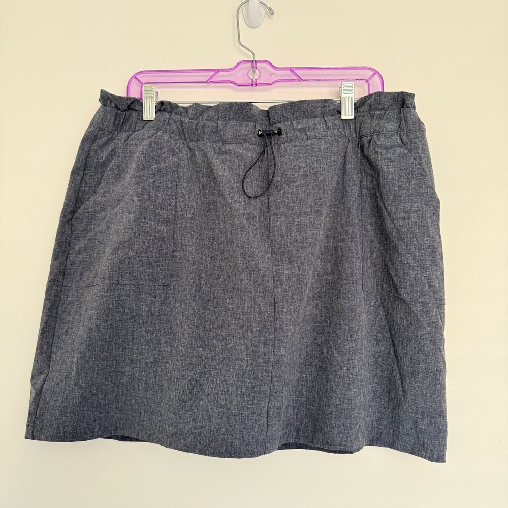 Talbots Women's Skort Skirt Gray XL Nylon Blend Gorpecore Pickleball Tennis Golf
